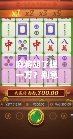 麻将胡了提一万？别急，先看清这背后的心理博弈！