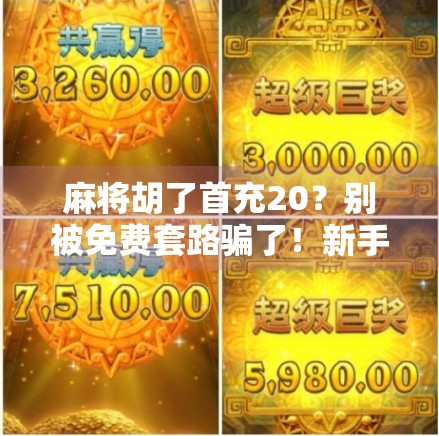 麻将胡了首充20？别被免费套路骗了！新手必看避坑指南！