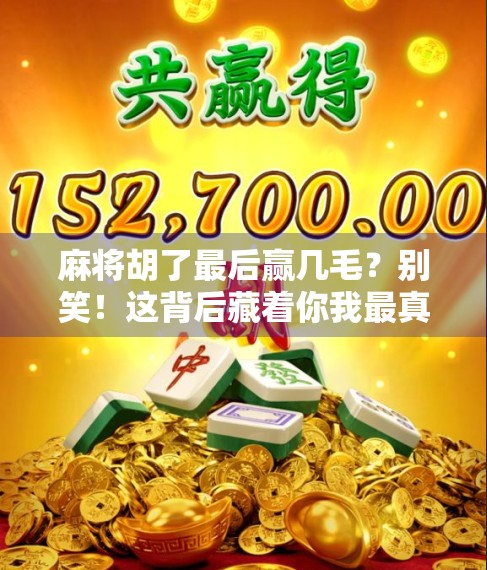 麻将胡了最后赢几毛？别笑！这背后藏着你我最真实的小确幸